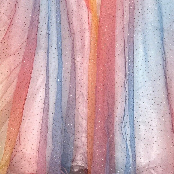 Jessica Ann Dress Girls 4 Multicolored Layered Chiffon Swing‎ Bow Wedding Party - Picture 4 of 5